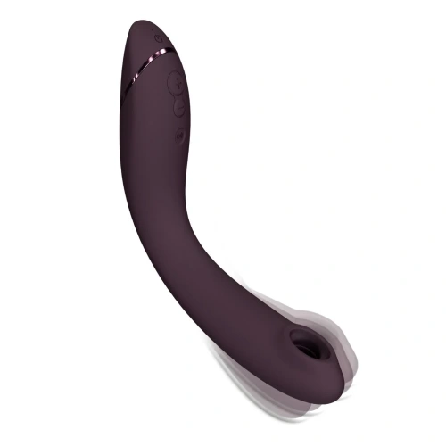 Womanizer OG + Лубрикант 50 мл - Вибратор для точки G c вакуумной стимуляцией, 17.6х3.9 см (баклажановый)
